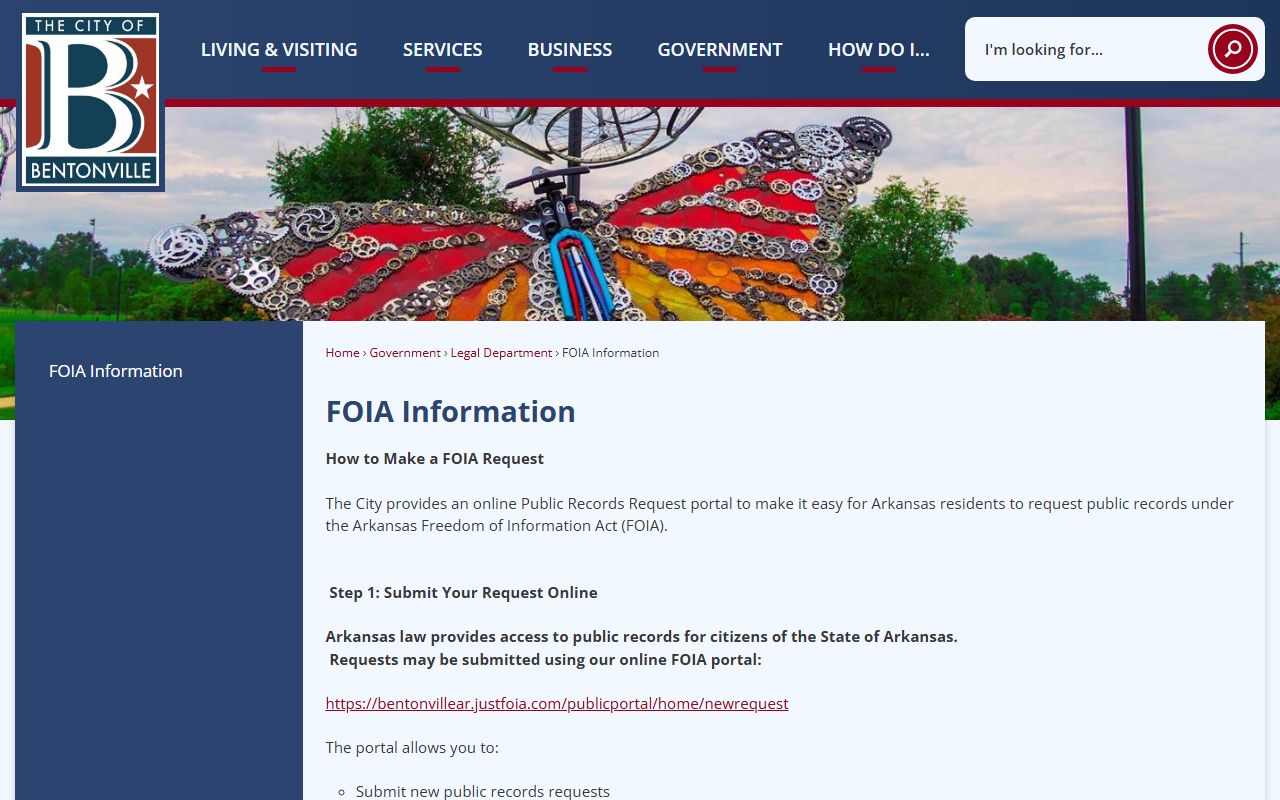 Bentonville police records from www.bentonvillear.com/1942/FOIA-Information