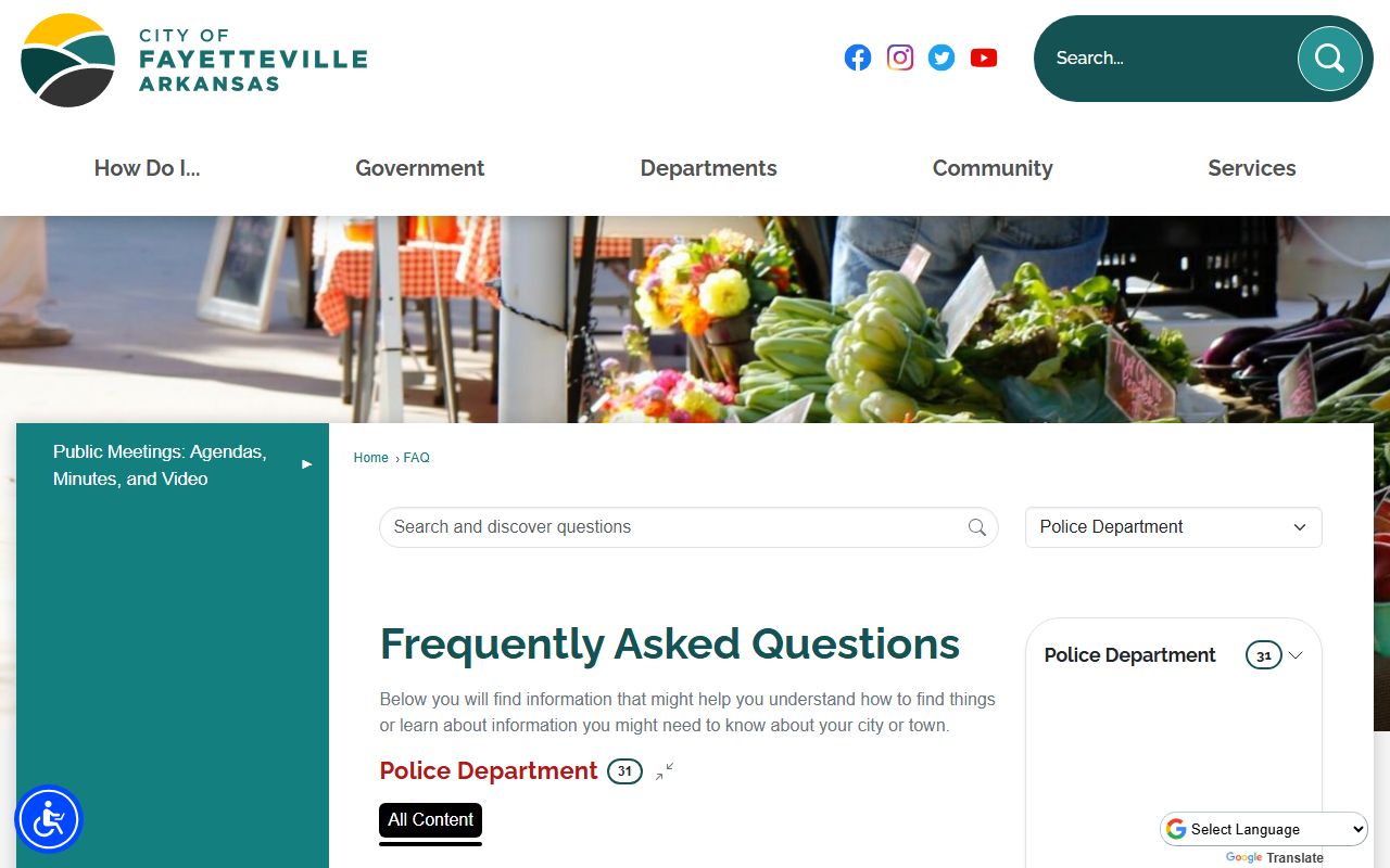 Fayetteville police records from fayetteville-ar.gov/m/faq?cat=21