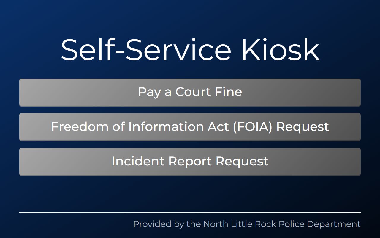 North Little Rock police records from nlrpolice.org/kiosk