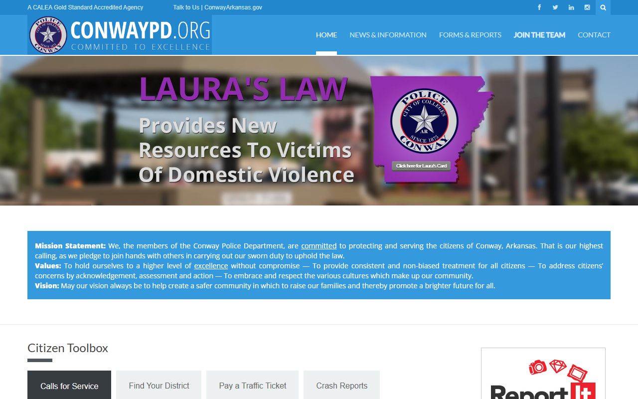 Faulkner County police records from www.conwaypd.org