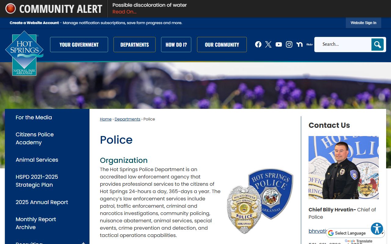 Garland County police records from www.hotspringsar.gov/359/Police