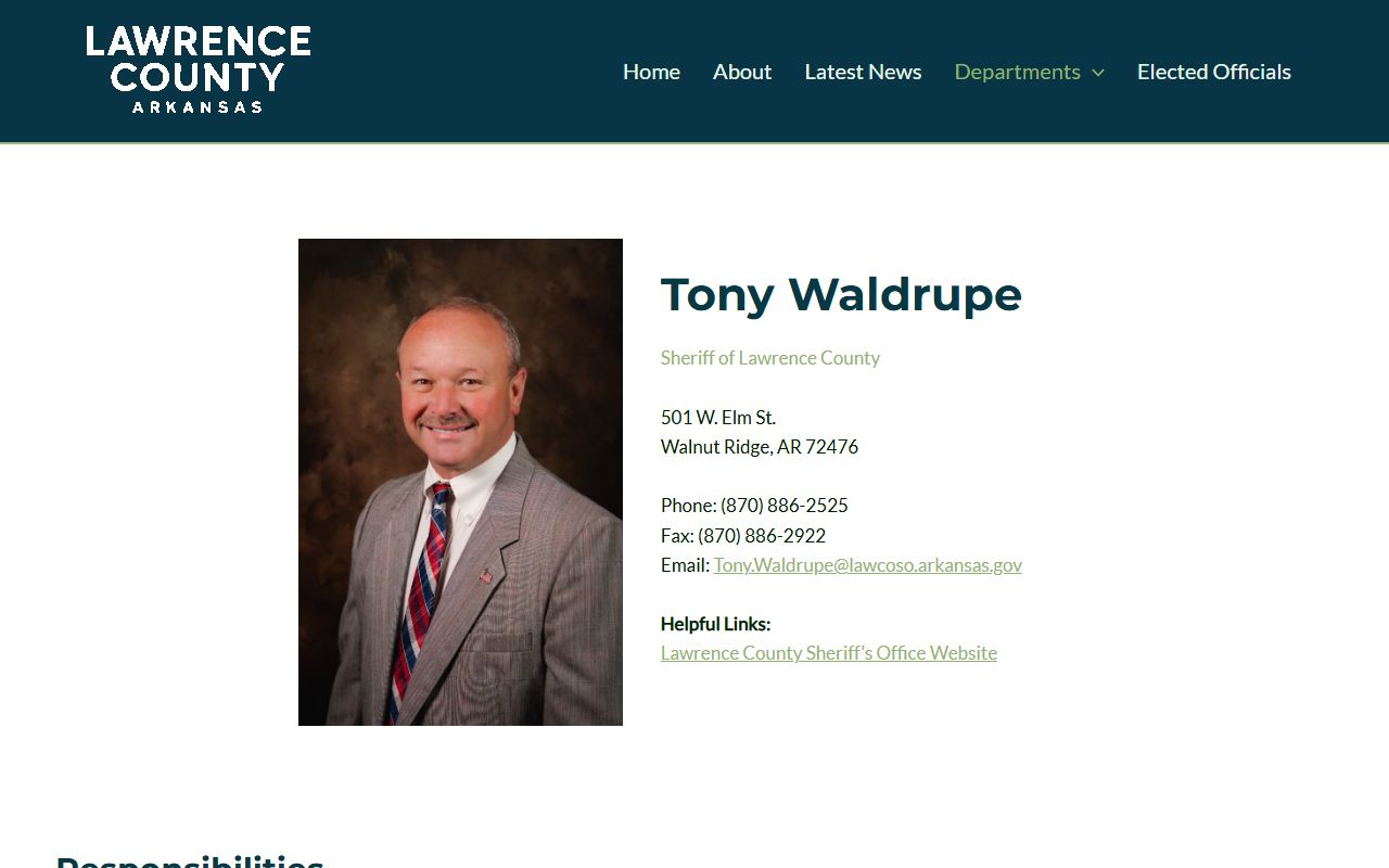 Lawrence County police records from lawrencecountyar.com/sheriffs-department